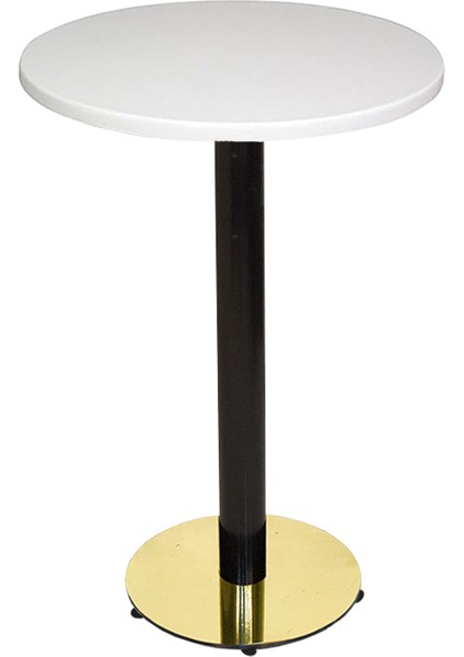 Bistro Masa (Karanfil Gold Werzalit Yuvarlak Q 70CM) - Beyaz