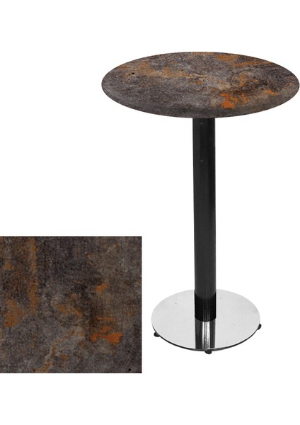 Bistro Masa (Karanfil Werzalit Yuvarlak Q 60CM) - Metalic Oxid 3