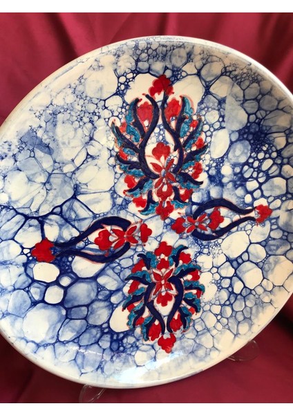 Dekoratif El Yapımı Çini Tabak 30 cm