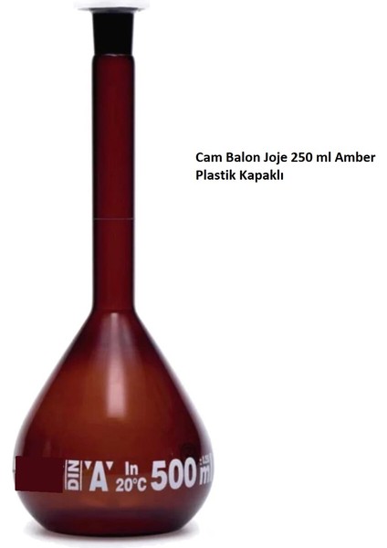 Cam Balon Joje 250 ml Amber - Plastik Kapaklı