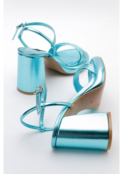 Posse Bebe Mavi Metalik Kadın Topuklu Ayakkabı fiyatları