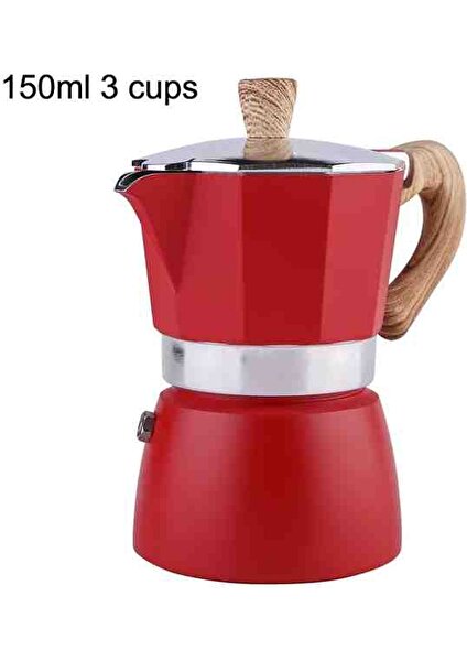 Coffee Hutt Aloha Moka Pot 3 Cup Kırmızı