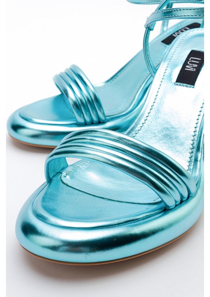 Posse Bebe Mavi Metalik Kadın Topuklu Ayakkabı fırsatları