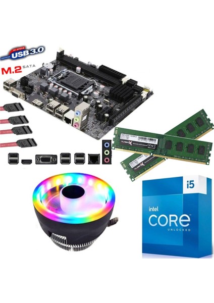 X81 I5-4570 3.60GHZ + 16GB Ram + H81 Anakart 1150PIN + Rainbow Cpu Fan Bundle Motherboard