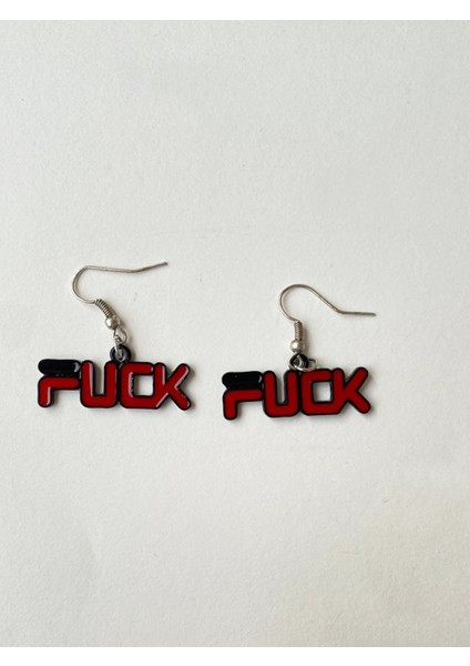 F*ck Yazılı Renkli Unisex Metal Küpe PYTKKUPE153 modelleri