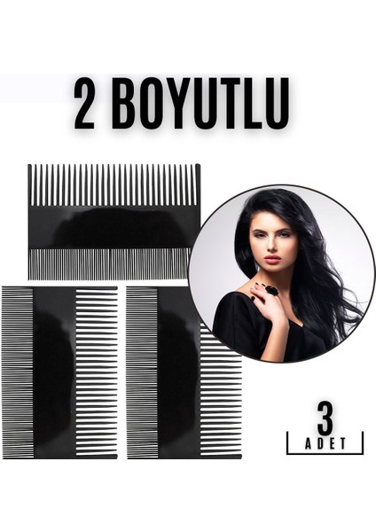 2 Boyutlu Kadın Tarağı 3'lü Set Velux Design 718693