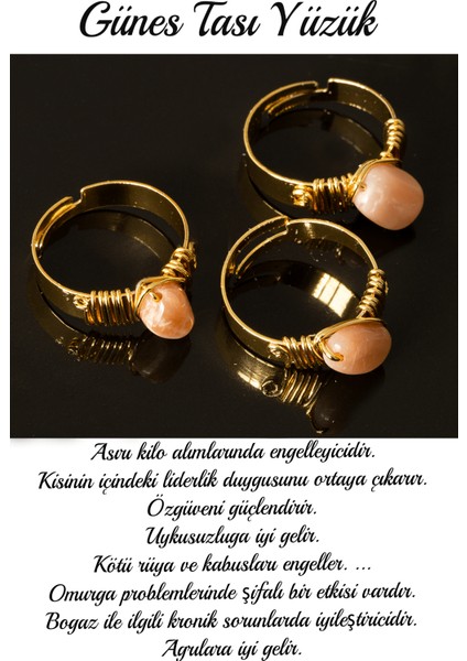 Sertifikalı Kalın Tımbıl Model Güneş Taşı Yüzük - Ayarlamalı fiyatları