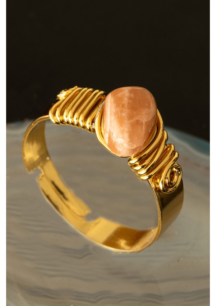 Sertifikalı Kalın Tımbıl Model Güneş Taşı Yüzük - Ayarlamalı