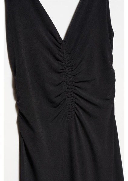 Kadın Büzgülü Midi Boy Elbise 90467 modelleri