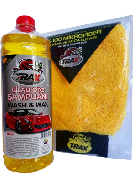 Cilalı 1 L Oto Şampuanı Portakallı Süper Kalite Etkili Temizlik+ Mikrofiber Yıkama Eldiveni