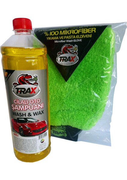 Cilalı 1 L Oto Şampuanı Portakallı Süper Kalite Etkili Temizlik+ Mikrofiber Yıkama Eldiveni
