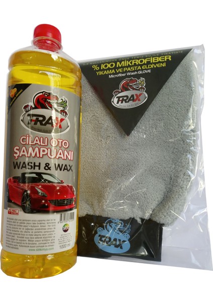 Cilalı 1 L Oto Şampuanı Portakallı Süper Kalite Etkili Temizlik+ Mikrofiber Yıkama Eldiveni