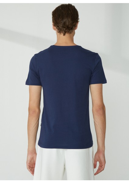 Bisiklet Yaka Lacivert Erkek T-Shirt 232 Lcm 242052 Real Lacivert