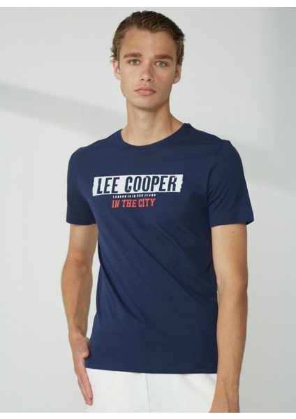 Lee Cooper Bisiklet Yaka Lacivert Erkek T-Shirt 232 Lcm 242052 Real Lacivert