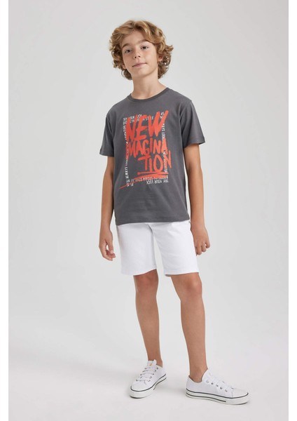 Erkek Çocuk Bisiklet Yaka Baskılı Kısa Kollu Tişört A9310A823HS fiyatları