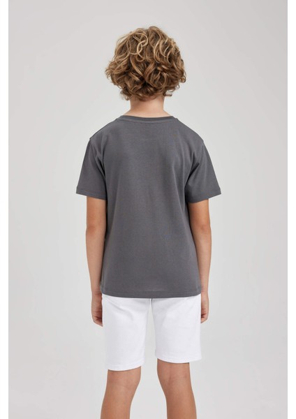 Erkek Çocuk Bisiklet Yaka Baskılı Kısa Kollu Tişört A9310A823HS indirimleri