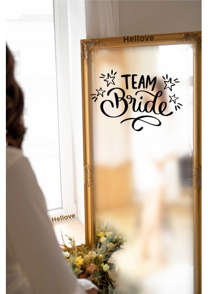 Bride To Be Yazısı Ayna Cam Siyah Sticker Team Bride Sticker Aksesuar Iz Bırakmaz Kolay Yapışır