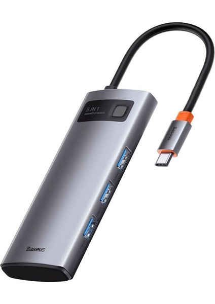 Metal Gleam Serisi Hub 5'i 1 Arada Usb-C Hub 3x USB 3.0 + HDMI + Usb-C Pd