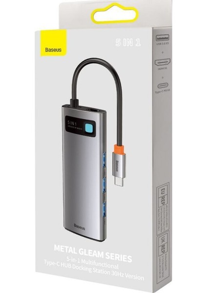 Metal Gleam Serisi Hub 5'i 1 Arada Usb-C Hub 3x USB 3.0 + HDMI + Usb-C Pd fırsatları