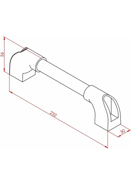 Tekne Tutamak Alüminyum Abs 23 x 3 cm