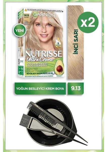 Nutrisse Ultra Krem Saç Boyası 9.3 Inci Sarısı  X2-Boyama Seti