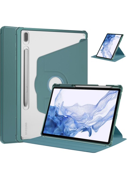 Samsung Galaxy Tab S7 Fe Lte T737 T736 T733 T730 Kılıf Termik Kalem Bölmeli Dönebilen Standlı Kılıf
