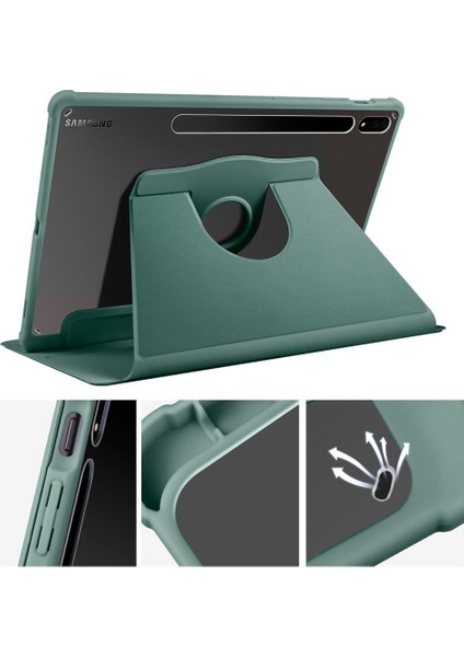 Samsung Galaxy Tab S7 Fe Lte T737 T736 T733 T730 Kılıf Termik Kalem Bölmeli Dönebilen Standlı Kılıf modelleri