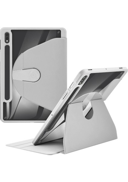 Samsung Galaxy Tab S7 Fe Lte T737 T736 T733 T730 Kılıf Termik Kalem Bölmeli Dönebilen Standlı Kılıf