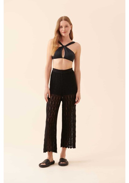 Kısa Paça Triko Pantolon Siyah Y2372005_001