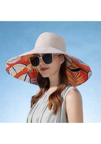 Avrupa ve Amerikan Çift Taraflı Balıkçı Şapkası Kadın Yaz Genişlemiş Kenarlı Güneş Şapkası Moda Güneş Kremi Güneş Şapkası (Yurt Dışından)