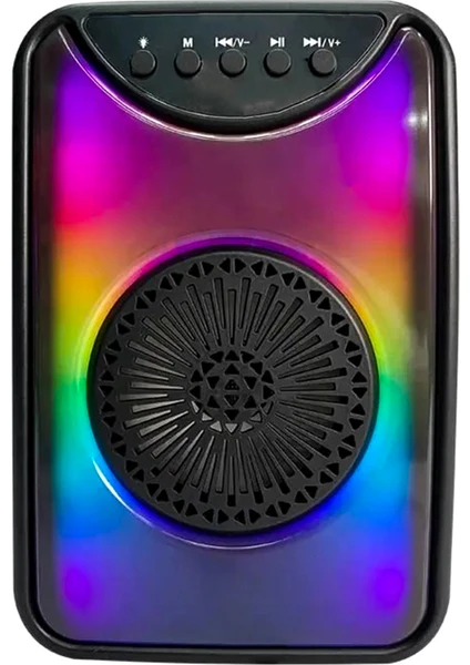 Dvıp Q11 Taşınabilir Bluetooth 5.2 Hoparlör Fm Radio, Usb, Tf Sd, Rgb Light Show Siyah