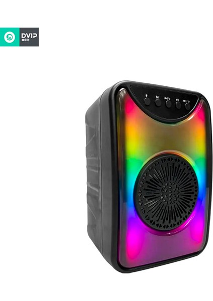 Dvıp Q11 Taşınabilir Bluetooth 5.2 Hoparlör Fm Radio, Usb, Tf Sd, Rgb Light Show Siyah