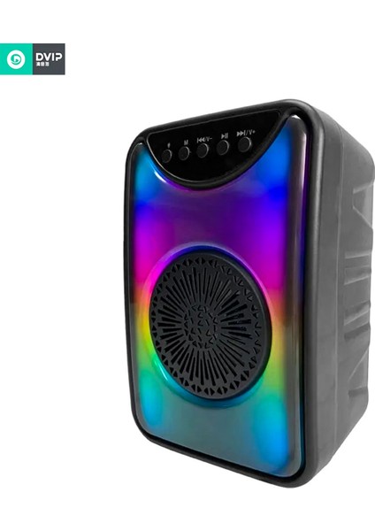 Dvıp Q11 Taşınabilir Bluetooth 5.2 Hoparlör Fm Radio, Usb, Tf Sd, Rgb Light Show Siyah