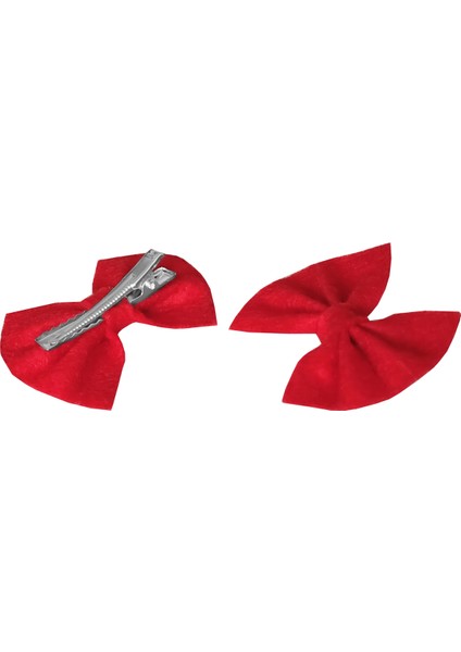 Keçe Papyonlu Kedi Köpek Tokası 4.5-5.5 cm Kırmızı ( 2 Adet )