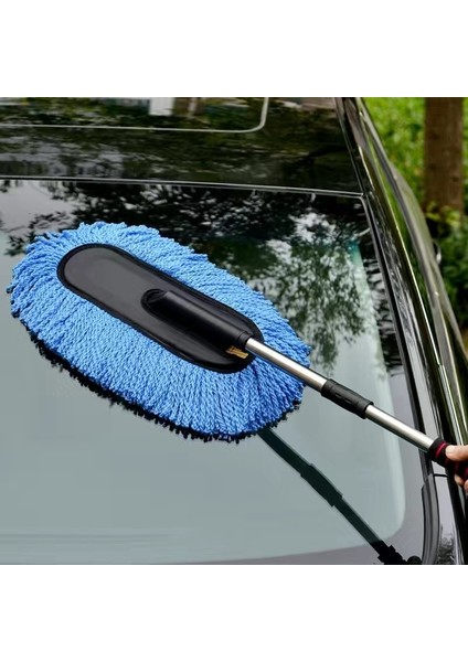 Araba Yıkama Paspası Yumuşak Kıl Teleskopik Toz Giderme Mikrofiber Temizleme Fırçası (Yurt Dışından)