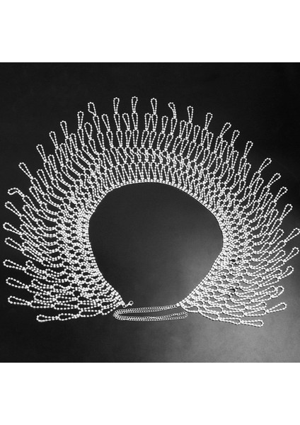 Rhinestone Vücut Zinciri Işıltılı Gümüş Bel Zinciri Bling Için Kulüp Kızlar Kadın Oval Stil (Yurt Dışından)