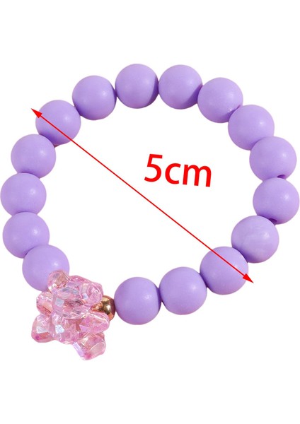 Ayı Boncuklu Bilezik Takıyor Kızlar Prenses Prenses El Takı Bileklik Mor Purple (Yurt Dışından)