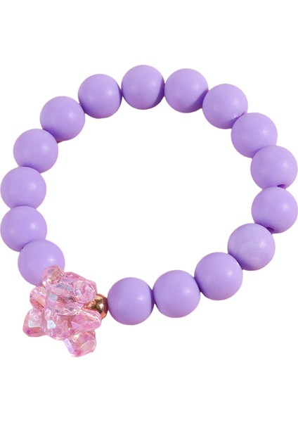 Ayı Boncuklu Bilezik Takıyor Kızlar Prenses Prenses El Takı Bileklik Mor Purple (Yurt Dışından) fiyatları