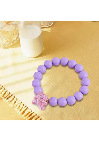 Ayı Boncuklu Bilezik Takıyor Kızlar Prenses Prenses El Takı Bileklik Mor Purple (Yurt Dışından) fırsatları