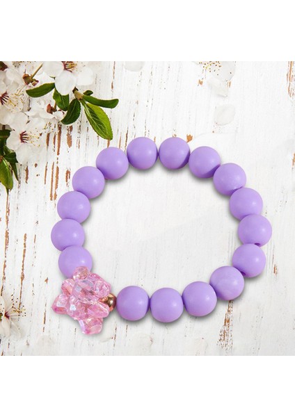 Ayı Boncuklu Bilezik Takıyor Kızlar Prenses Prenses El Takı Bileklik Mor Purple (Yurt Dışından) indirimleri