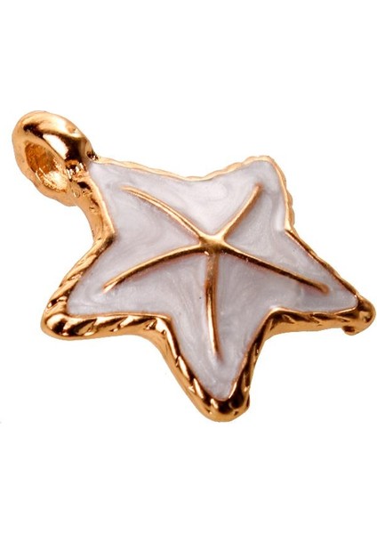 10 Adet Denizyıldızı Seashell Charm Kolye Bilezik Dıy Takı Beyaz (Yurt Dışından)