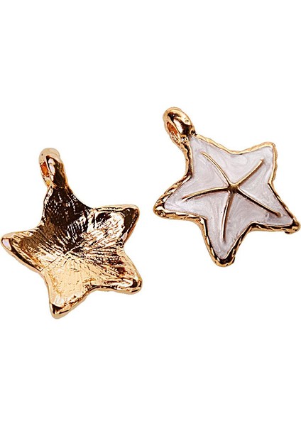 10 Adet Denizyıldızı Seashell Charm Kolye Bilezik Dıy Takı Beyaz (Yurt Dışından)