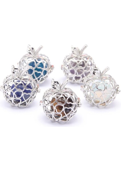 Oymak Tasarım Şekli Boncuk Kafesleri Kolye Bulgular Taş Locket Kırmızı 3 (Yurt Dışından)