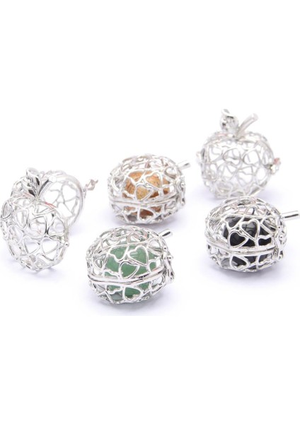 Oymak Tasarım Şekli Boncuk Kafesleri Kolye Bulgular Taş Locket Kırmızı 3 (Yurt Dışından)