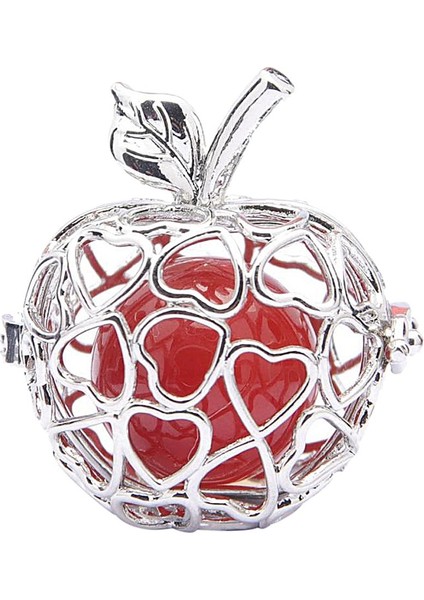 Oymak Tasarım Şekli Boncuk Kafesleri Kolye Bulgular Taş Locket Kırmızı 3 (Yurt Dışından)