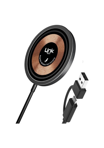 Anadroid Ios Manyetik Wireless 15W Hızlı Şeffaf Şarj Standı MIDI-514W