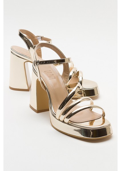 Heas Altın Kadın Topuklu Ayakkabı