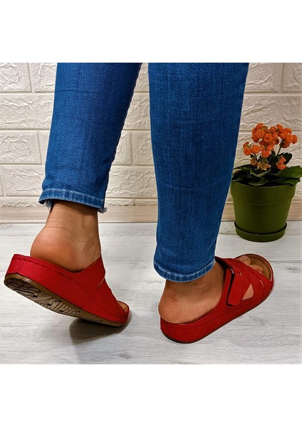 1802 Kırmızı Anatomic Comfort Taban Günlük Kadın Terlik fırsatları