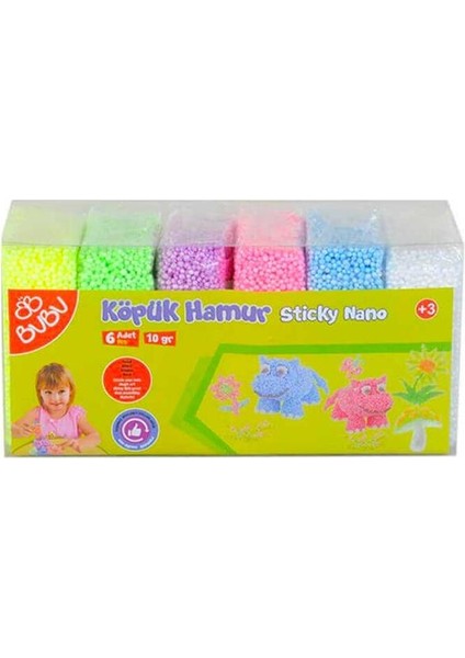 Köpük Hamur 6 Renk 10 gr 1 Paket Kurumayan Köpük Oyun Hamuru Hafif Yumuşak Hamur Okul Öncesi Anasınıfı Kreş Etkinlikleri