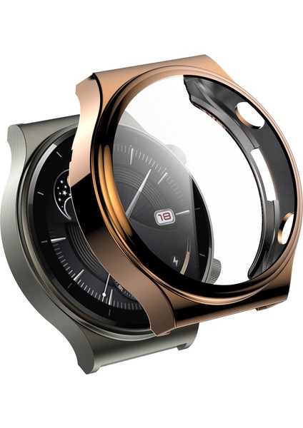Huawei Watch Gt 2 Pro/klasik/sport Için Temperli Cam Ekran Koruyucu Elektroklokal Tpu Çerçeve Kılıfı (Yurt Dışından)
